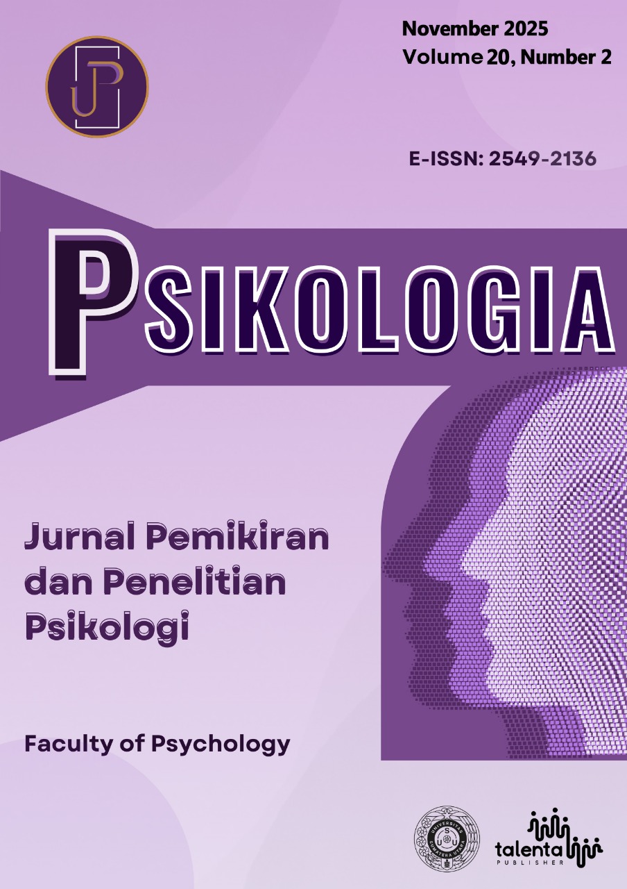 					View Vol. 20 No. 2 (2025): Psikologia: Jurnal Pemikiran dan Penelitian Psikologi
				