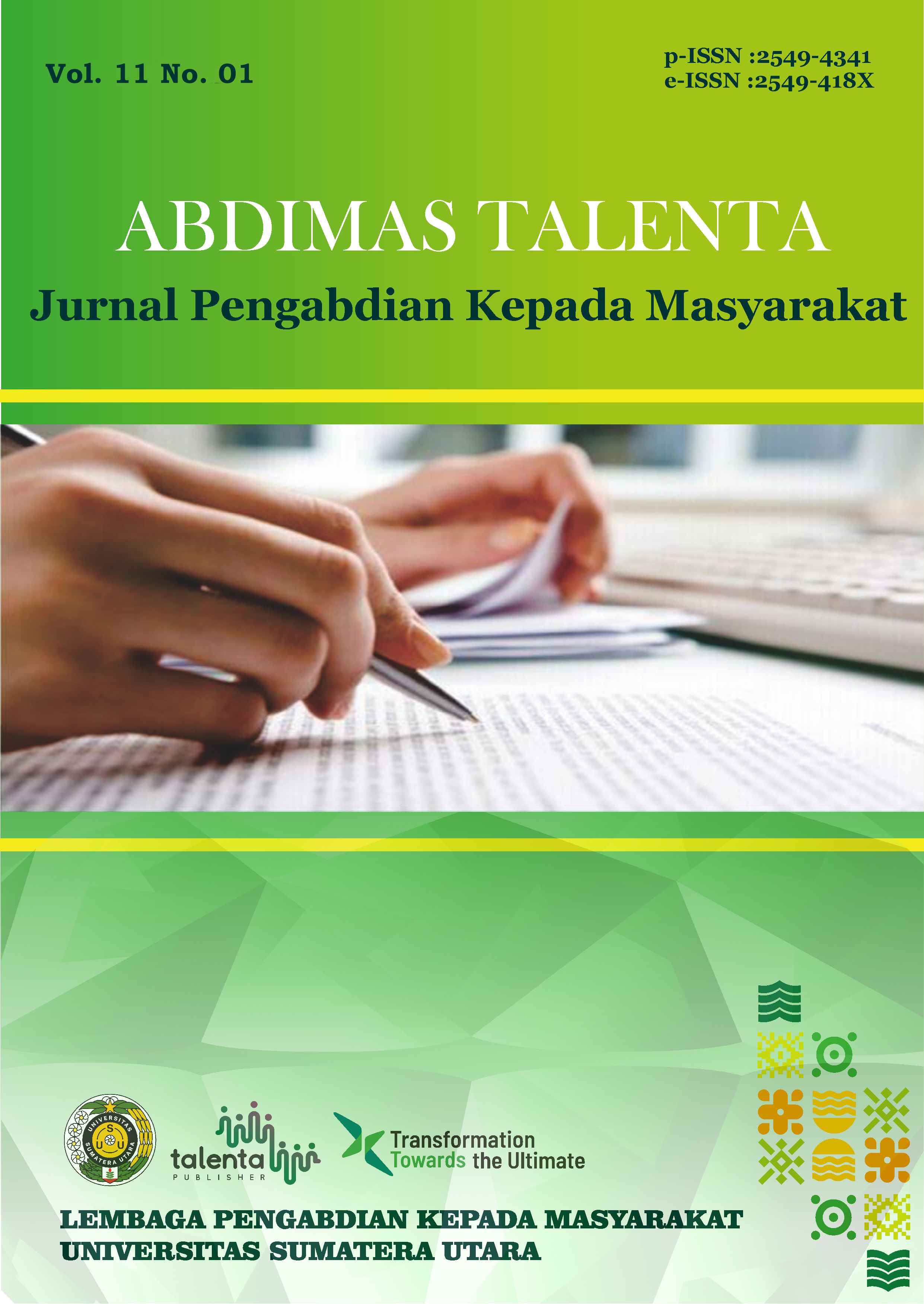 					View Vol. 11 No. 1 (2026): ABDIMAS TALENTA: Jurnal Pengabdian Kepada Masyarakat
				
