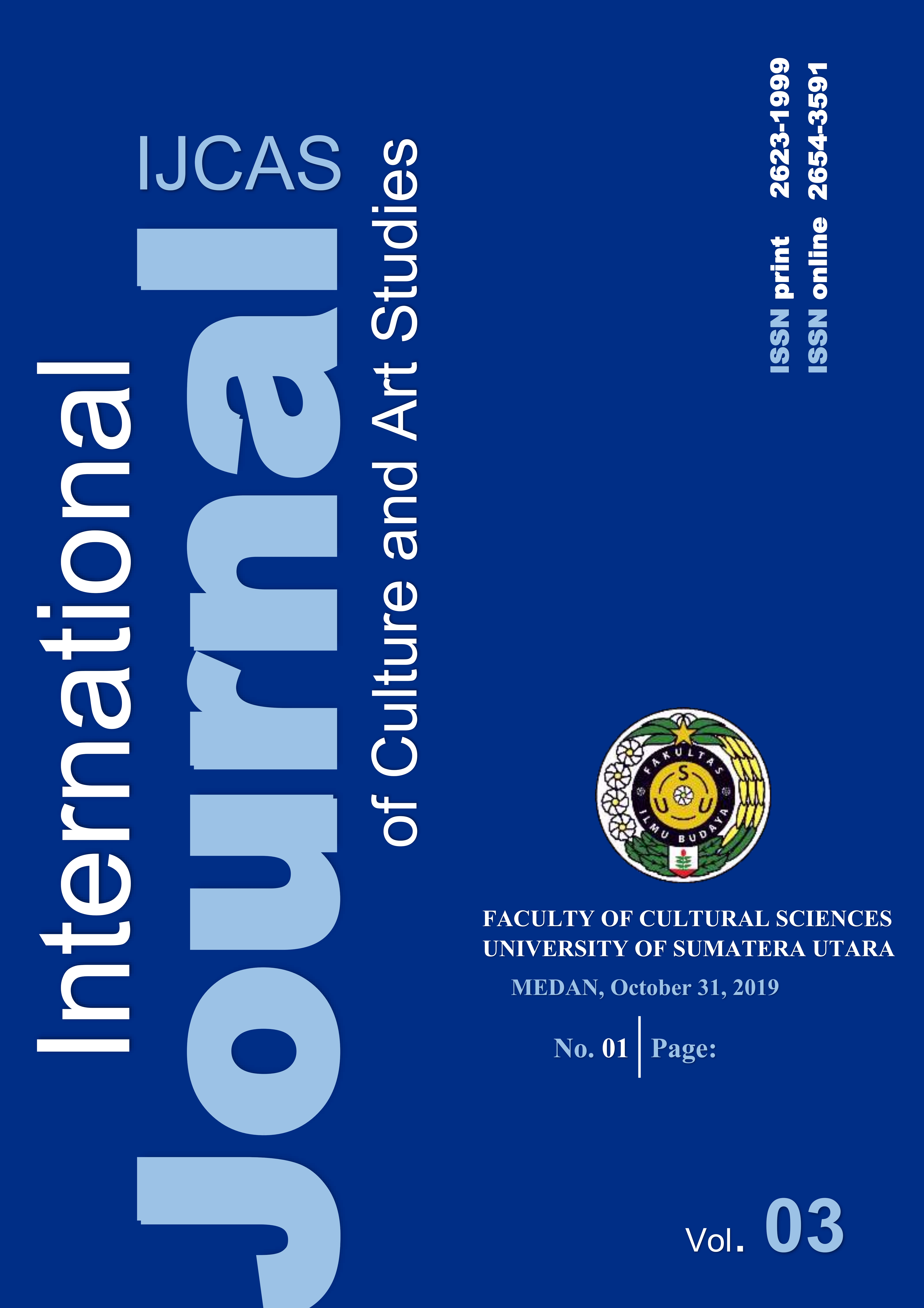 					View Vol. 3 No. 1 (2019): International Journal of Cultural and Art Studies (IJCAS)
				